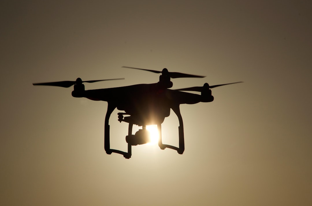 silhouette of quadcopter